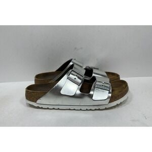 Birkenstock Arizona Women's Size 8 N 39 EU Silver Sandals Narrow Soft Footbed